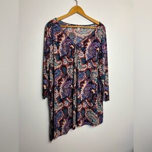Cato Paisley Novelty Print Plus Size 18-20W Blouse Fall Liquid Fabric Flowy Boho